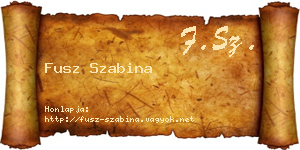 Fusz Szabina névjegykártya