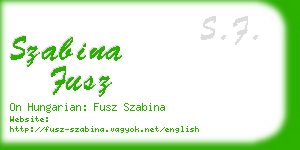 szabina fusz business card